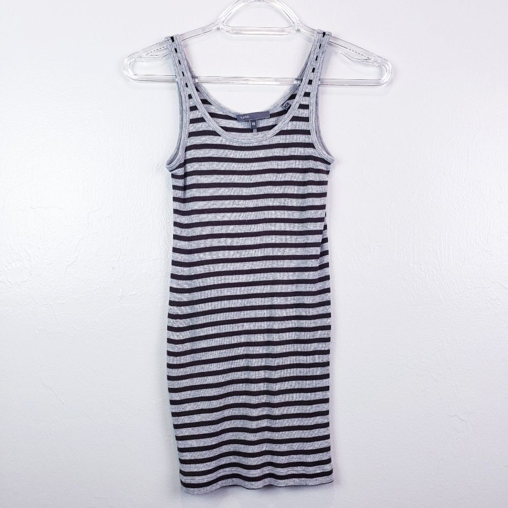 Vince Striped Ribbed Heathered Tank Top - Picture 2 of 8
